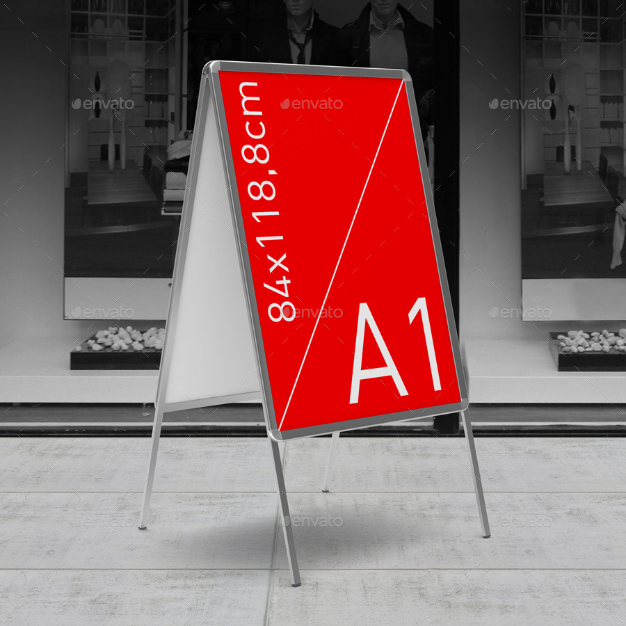 Sign Board Display Mockup, Graphics GraphicRiver